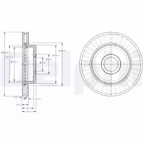 DELPHI Ön Fren Diski BG3659