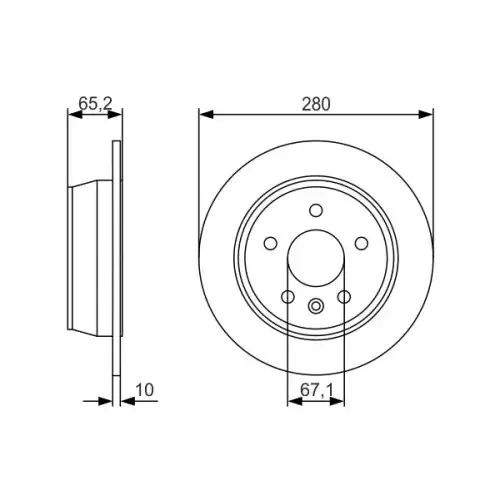 BOSCH Arka Fren Diski Düz 280mm Takım 0986479S02