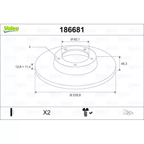 VALEO Ön Fren Diski Takım 186681