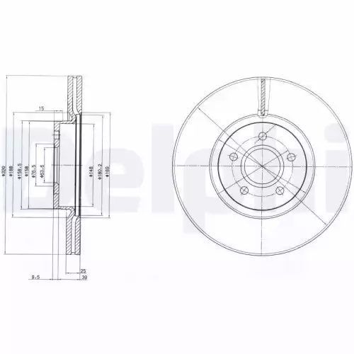 DELPHI Ön Fren Diski Havalı 300 5 BG4056