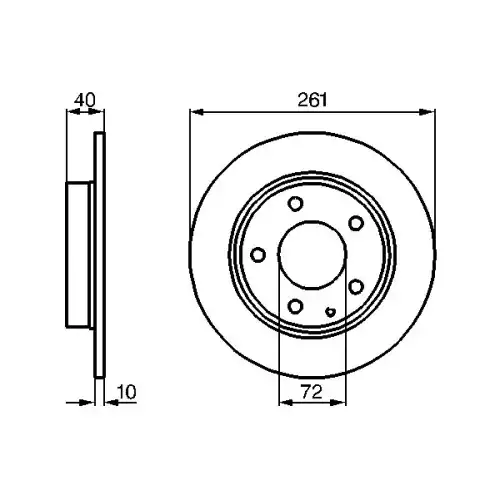 BOSCH Arka Fren Diski Düz 261 5Mm 0986478633