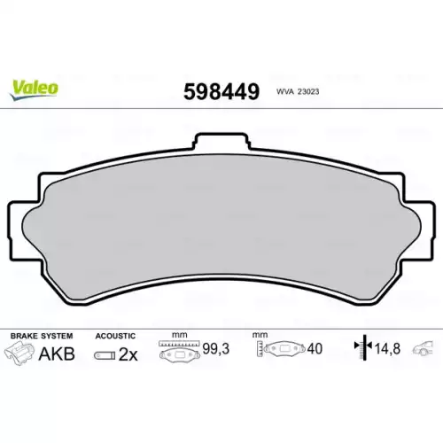 VALEO Arka Fren Balatası Tk 598449