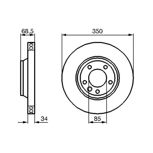 BOSCH Ön Fren Diski Sol 350x34mm 0986479249