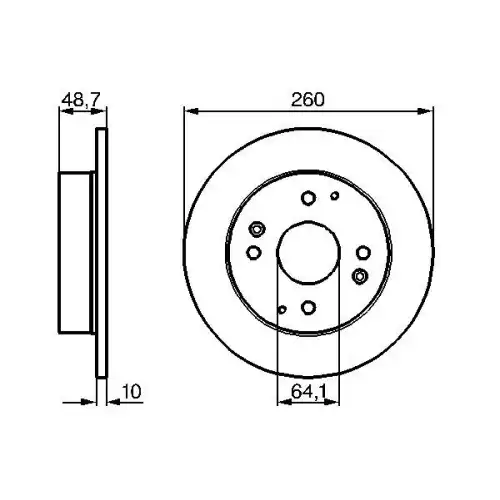 BOSCH Arka Fren Diski Düz 260 4Mm 0986478172