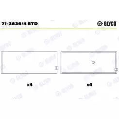 GLYCO Motor Kol Yatak 0.50 71-3626/4 STD