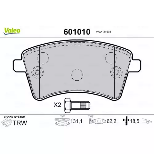 VALEO Ön Fren Balatası Tk 601010