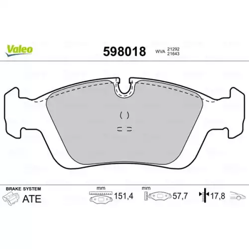 VALEO Ön Fren Balatası Tk 598018