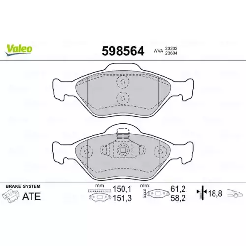 VALEO Ön Fren Balatası Tk 598564