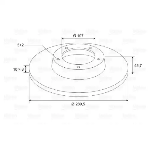 VALEO Ön Fren Diski Düz 290 5mm Takım 186504