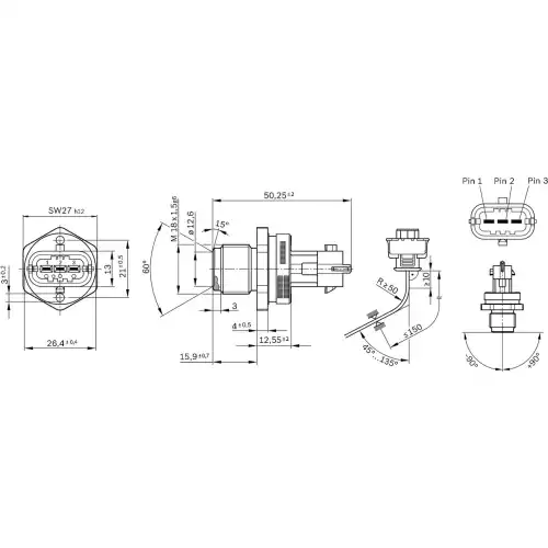 BOSCH Yakıt Basınç Sensörü-Müşürü 0281002907