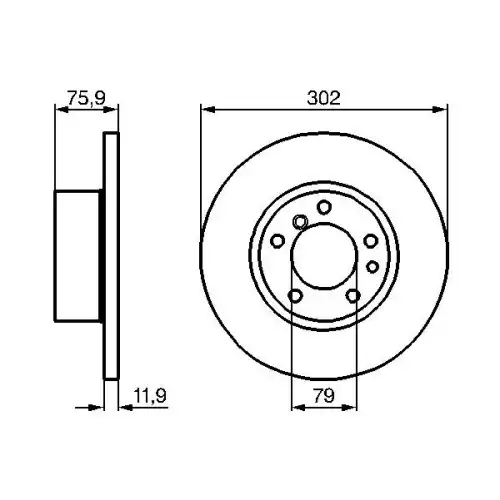 BOSCH Ön Fren Diski Düz 302Mm 0986478319