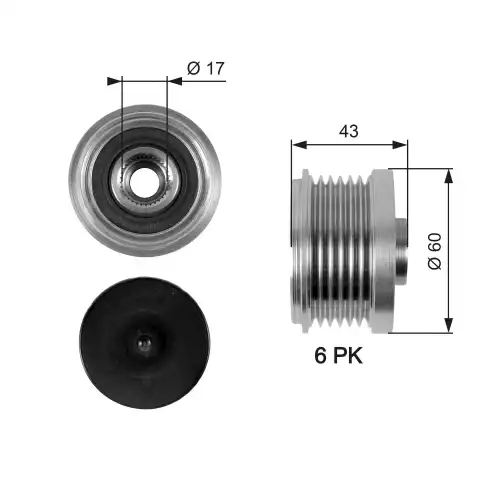 GATES Alternatör Kasnağı OAP7059