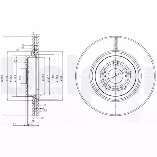 DELPHI Ön Fren Diski Havalı 295 5 BG3914