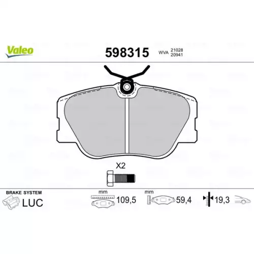 VALEO Ön Fren Balatası Tk 598315