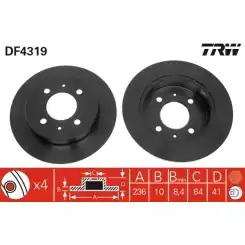 TRW Arka Fren Diski Düz DF4319