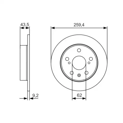 BOSCH Arka Fren Diski Düz Karbonlu Takım 0986479C44