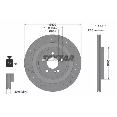 TEXTAR Arka Fren Diski 92290605