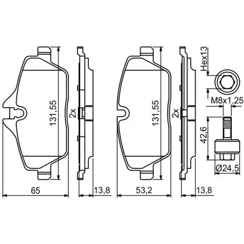 BOSCH Ön Fren Balatası Tk 0986494813