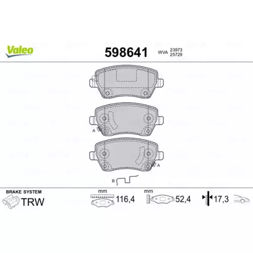 VALEO Ön Fren Balatası Tk 598641