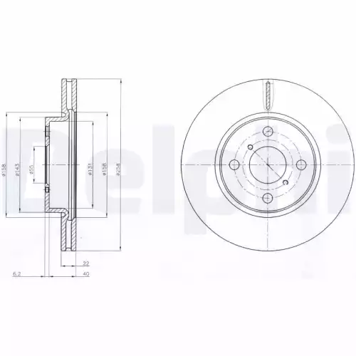 DELPHI Ön Fren Diski Havalı 258 4 BG4116