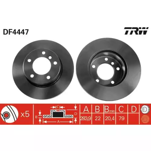 TRW Ön Fren Diski Havalı DF4447