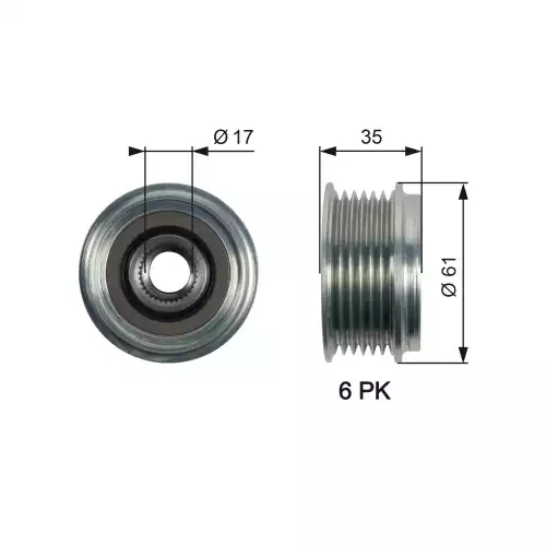 GATES Alternatör Kasnağı OAP7166