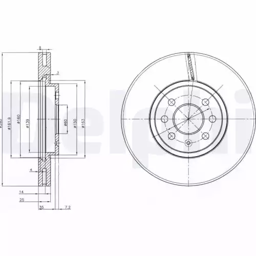 DELPHI Ön Fren Diski Karbon Kaplamalı BG3989C