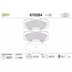 VALEO Ön Fren Balatası Tk 670284