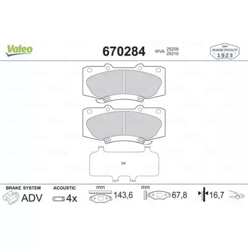 VALEO Ön Fren Balatası Tk 670284