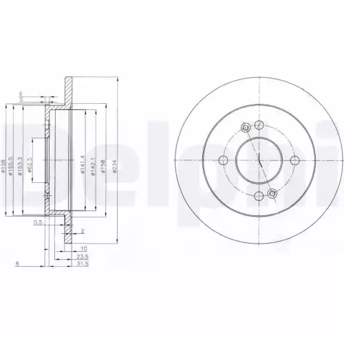 DELPHI Arka Fren Diski Düz 234 4 BG3981