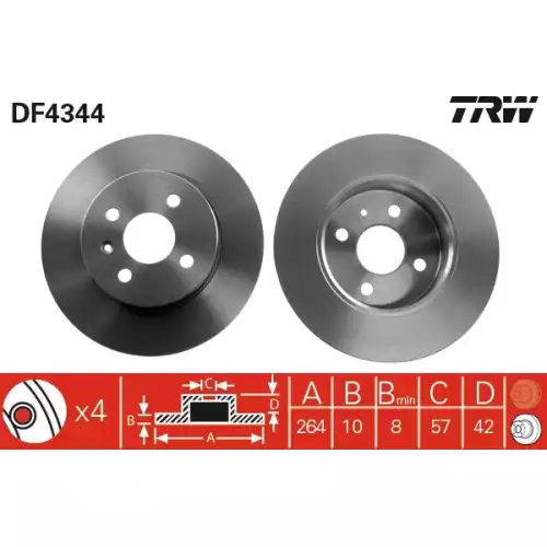 TRW Arka Fren Diski DF4344