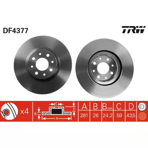 TRW Ön Fren Diski DF4377