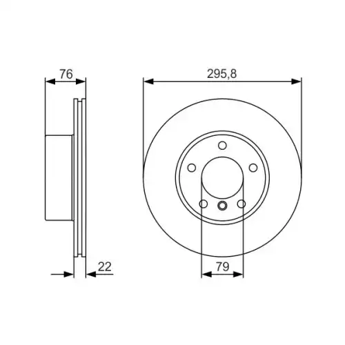 BOSCH Ön Fren Diski Havalı Takım 296mm 0986479R72