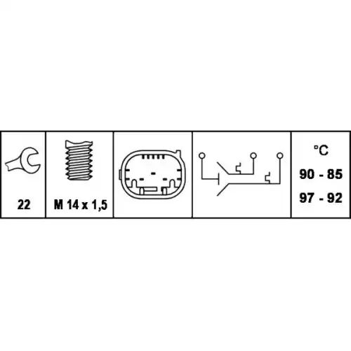 HELLA Su Sıcaklık Hararet Fan Müşürü Sensörü 91-99c 6ZT007800121