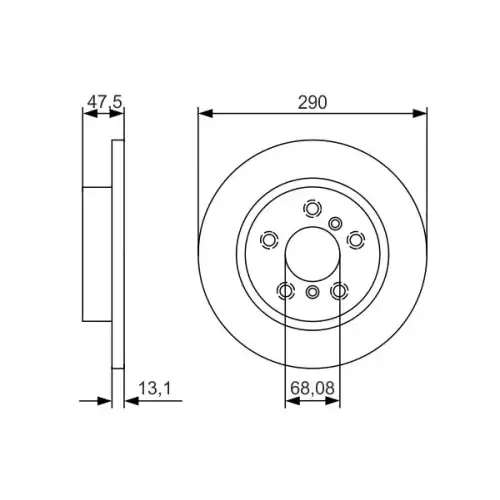 BOSCH Arka Fren Diski 2905 0986479D17