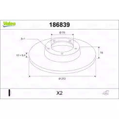 VALEO Arka Fren Diski Takım 186839