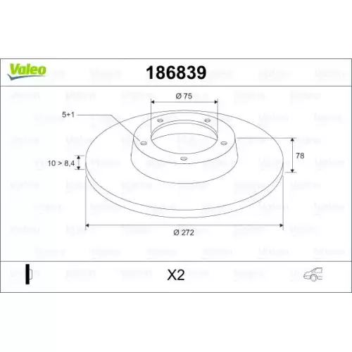 VALEO Arka Fren Diski Takım 186839