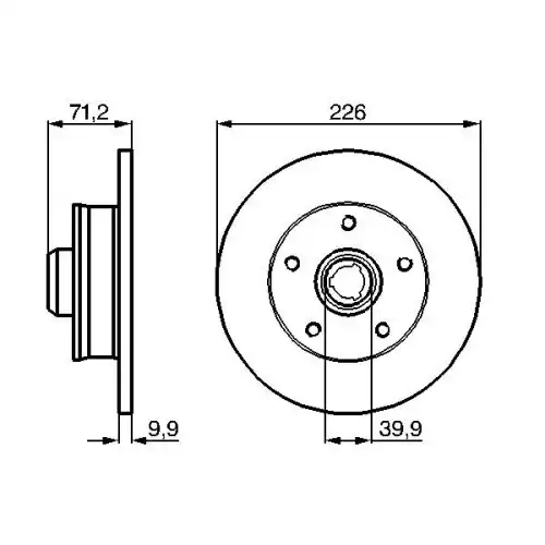 BOSCH Arka Fren Diski Düz(226 5) 0986478332