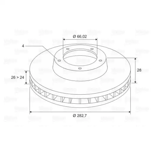 VALEO Ön Fren Diski Havalı 283mm 186533