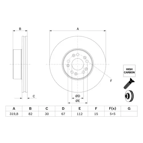 BOSCH Ön Fren Diski Havalı 320 MM 0986478527