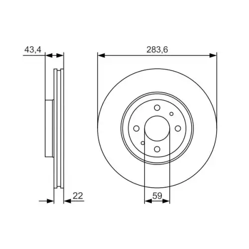 BOSCH Fren Diski Havalı Ön 284.5Mm Adet 0986479S01