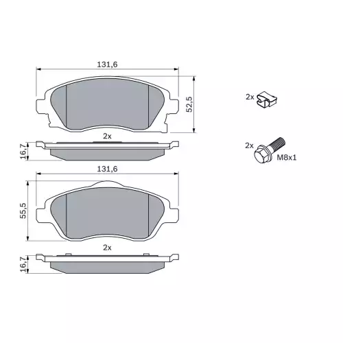 BOSCH Ön Fren Balatası Tk 0986424527