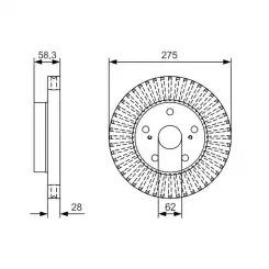 BOSCH Ön Fren Diski (2755) 0986479A97