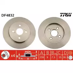 TRW Arka Fren Diski Düz DF4832