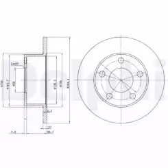 DELPHI Arka Fren Diski Dolu Ø245 5 Bıjon BG2746