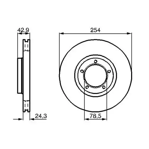 BOSCH Fren Diski Havalı Ön 254Mm 0986478160