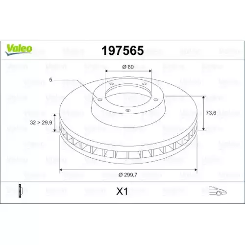 VALEO Ön Fren Diski Havalı 300mm 197565