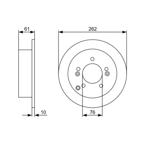 BOSCH Arka Fren Diski Düz 262 5Mm 0986479345