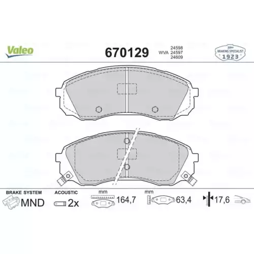 VALEO Ön Fren Balatası 670129