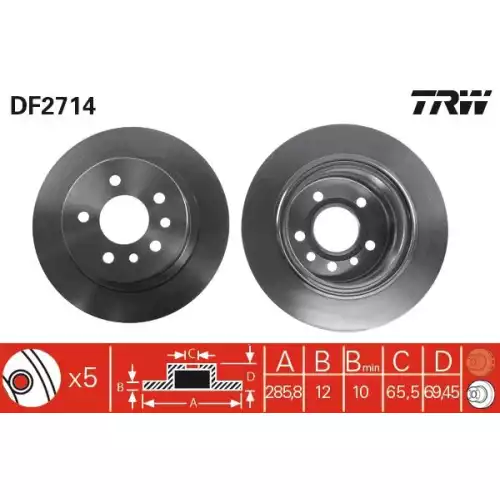 TRW Arka Fren Diski DF2714